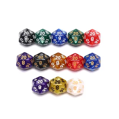 1Pc Durable Pearlized D20 Dice Acrylic 20 Sided Dice For  Board G XK • £4.90