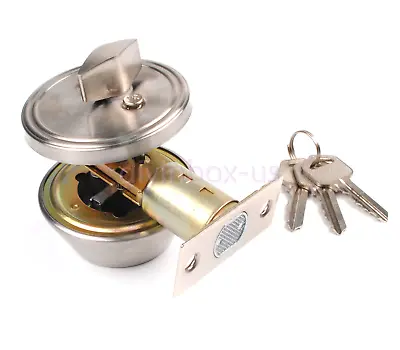 Top New 3 Keys Silver Cylinder Deadbolt Door Lock Security Home Entry Handle Set • $12.98