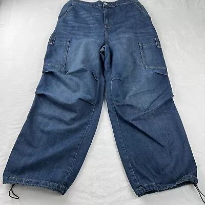 H&M Divided 90's Y2K Style  Baggy Cargo Jeans Size Us Large • $22.99