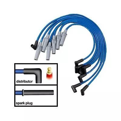 Summit Spark Plug Wires Spiro Wound 8mm Blue Straight Fits Dodge Dakota 3.9L V6 • $31.99