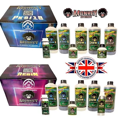 MONKEY NUTRIENTS STARTER PACK Complete Kit Grow To Bloom Soil Or Coco Plant Feed • £157.85