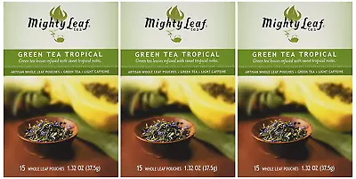 Mighty Leaf Green Tea Tropical 15 Pouches Pack Of 3 • $37.92