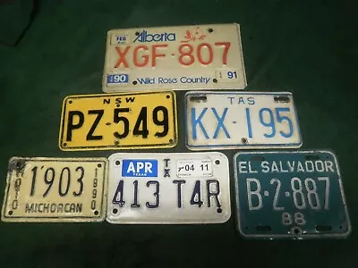 Vintage WORLD Motorcycle Collector License Plates 6 Countries • $10