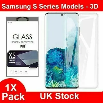 For Samsung Galaxy S10 S20 S9 S8 Plus Tempered Glass Screen Protector Film Curve • £3.45