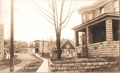 Rppc McAlpine St View Pretty Street  Lyons Falls NY 1910   *1 • $9.99