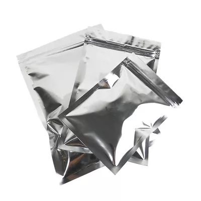 Heat Seal Silver Aluminum Foil Food Storage Bags Smell Proof Mylar Pouches • $155.47