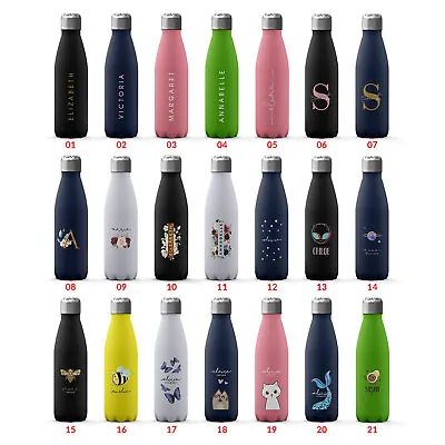 £17.99 • Buy Tirita Personalised Water Bottle Thermal Travel Flask For Hot & Cold Drinks