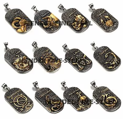 MENDEL Mens Gold Plated Leo Zodiac Sign Constellation Horoscope Pendant Necklace • $12.99