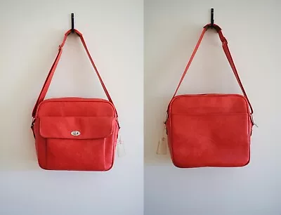 Vintage 1960s Samsonite Silhouette Red Pink Luggage Shoulder Carry On Weekender • $50