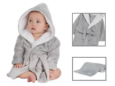 Personalised Unisex Babies Dressing Gown  With FREE Blanket 6-24m Moon And Stars • £10.99