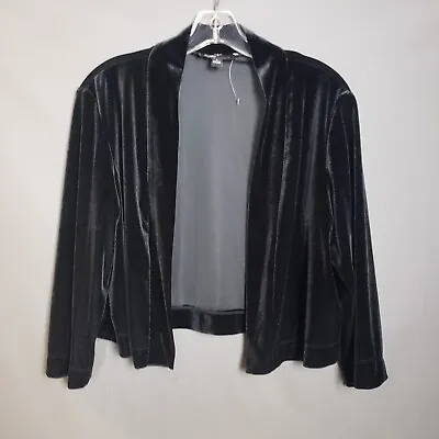 RONNI NICOLE Jacket Womens Large VINTAGE Black Velvet ¾ Sleeves Open Balero NWOT • $15.99