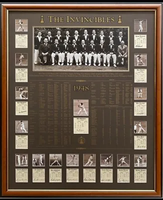 $1000 • Buy CRICKET: 1948 Australian Bradmans Invincibles Signed By 8 And Framed 100 Only