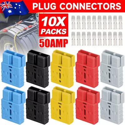 $22.28 • Buy 10x Anderson Style Plug Connector 50AMP Caravan Trailer Solar 6AWG DC Power Tool