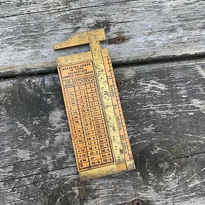 Rabone No 1206 - Wood & Brass Rope Gauge  - Measuring Tool Ruler Rule Boxwood • $43.90