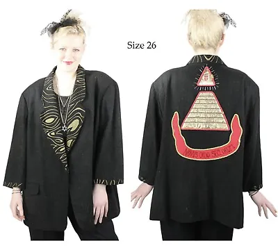 Desperately Seeking 80s Pyramid Style Size 26 Black Glitter Susan Jacket • $181.50