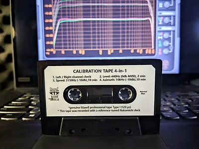 Maxell Calibration Audio Cassette Tape 4-in-1: L/R Level Speed / W&F Azimuth • $45