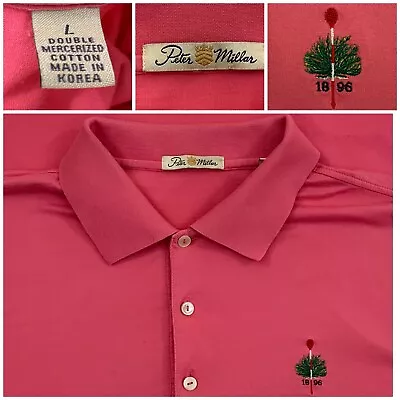 Merion Golf Club Peter Millar Polo Golf Shirt Embroidered Logo Sz Large Pink • $75