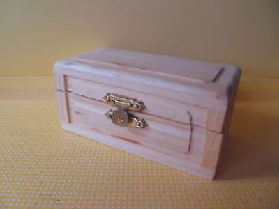 Vintage Large Dollhouse Miniature Unfinished Wood Chest Or Trunk - 1:12 Or 1:6 • $4.99