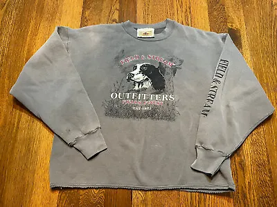 Vtg Mens Field & Stream American Dog Sweatshirt Sz X-Large And Hunting BOXY C3 • $24.99