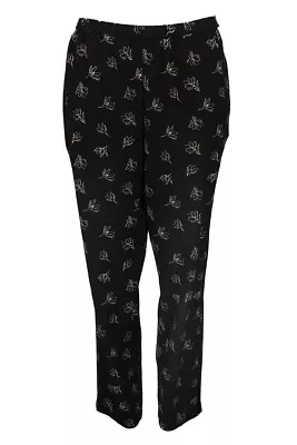 Vince Camuto Rich Black Printed Pull-On Pants M • $16.99