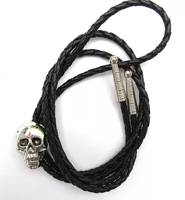 WESTERN BOLO TIE With CAST SKULL ANTIQUED ORNAMENT • $14.95