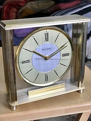 Bulova B1700 Grand Prix Clock Brass Mantle Clock • $9.99