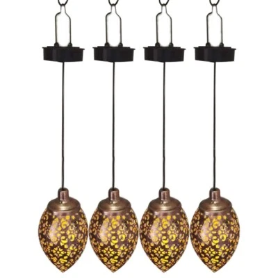 £9.58 • Buy Solar Powered LED Moroccan Hanging Lantern Lamp Outdoor Light Garden Light Lamp