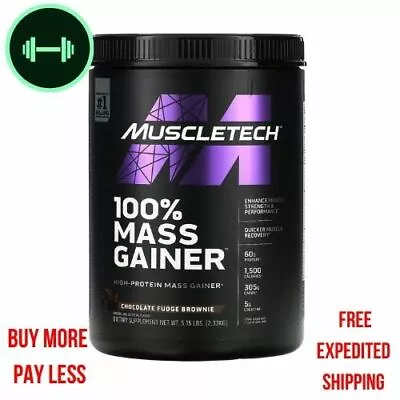 Muscletech 100% Mass Gainer Chocolate Fudge Brownie 5.15 Lbs (2.33 Kg) • $49.99