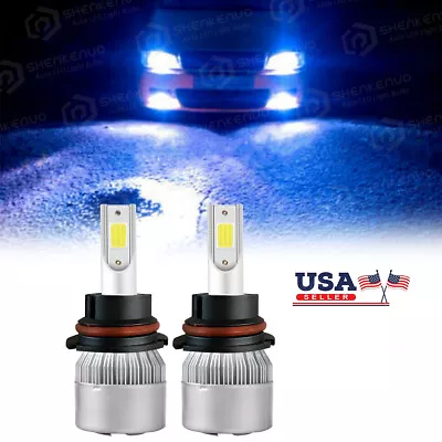 Ice Blue 8000K 9007/HB5 COB LED Headlight Bulbs Conversion Kit High Low Beam US • $16.32