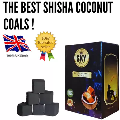 1kg Sky Gold Shisha Hookah Coconut Coal 72pcs Premium 100% Natural Cubes • £8.99