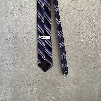 Van Heusen Tie Mens Classic Purple Stripe Polyester • $3.99