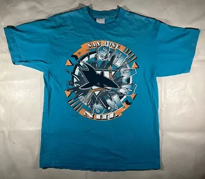 1994 San Jose Sharks Nhl Hockey Vintage Xl T Shirt Single Stitch • $35.99