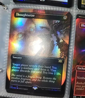 MTG Thoughtseize Borderless Foil Double Masters Great Deal + Ships Free • $30