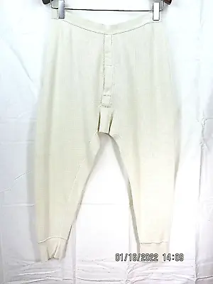 LALLY MF CORP. SZ L Cotton Blend Men's Off White Extreme Cold Drawers Long Johns • $19.80