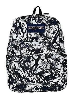 Jansport SuperBreak School Backpack Paintball JS00T501 Black White Splatter • £28.93