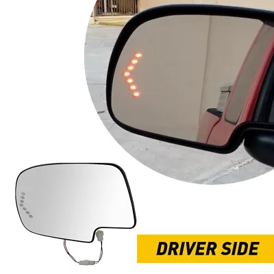 Driver Side Mirror Glass Heated Turn Signal LH For Cadillac Chevrolet GMC • $20.99