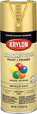 K05588007 Colormaxx Spray Paint And Primer For Indoor/Outdoor Use Metallic Gold • $19.94