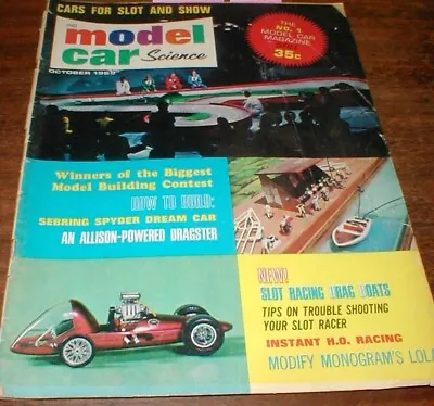 Model Car Science Oct 1965 Magazine Table Top Slot Car Racing Section Original • $19.99