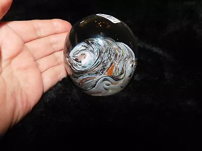 LOVELY HEAVY MDINA GLASS DOME PAPERWEIGHT CONTROLLED BUBBLE 492g SMALL CHIP • £3.60