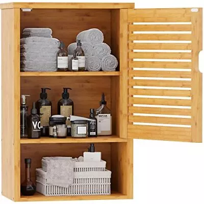 VIAGDO Bathroom Wall Cabinet Wooden Medicine Cabinet With Single Door And • $82.95