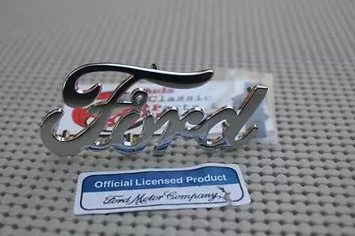 Chrome Ford Script Emblem Hot Rod Pickup Truck Low Boy Deuce Coupe Fender Body • $26.91