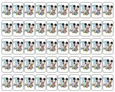 50 Baby Mickey Mouse 1st Birthday Envelope Seals Labels Stickers 1  X 1.5  • $2.19