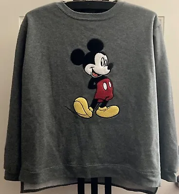 Disney Mickey Mouse Thick Appliqué Ladies  Pullover Sweatshirt Top Size XXL • $5