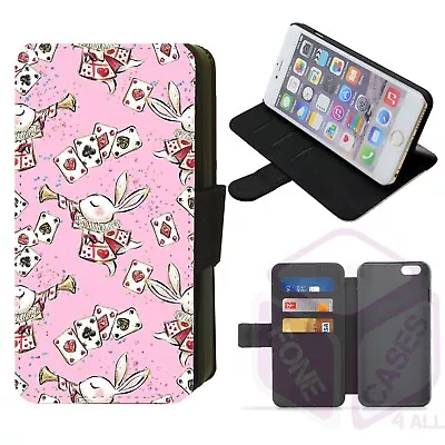 IPhone/Galaxy Wonderland Whimsical Design Faux Leather Printed Flip Phone Case B • £10.99