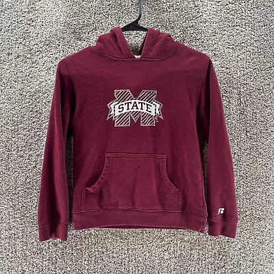 Mississippi State Bulldogs Hoodie Sweatshirt Youth Large Red Pullover NCAA Logo • $15