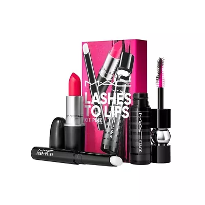 MAC Lashes To Lips Kit: PINK - Mascara Lip Base Lipstick - Relentlessly Red • $17.05