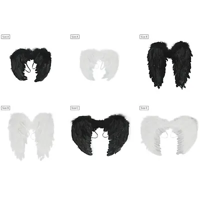 White Black Feather Angel Wings Women Men Fancy Dress Costume Hen Night Party • $12.34