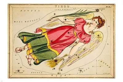 URANIA'S MIRROR Vintage VIRGO 1825 Astronomy Poster 20x30 STARS Symbols • $9.99