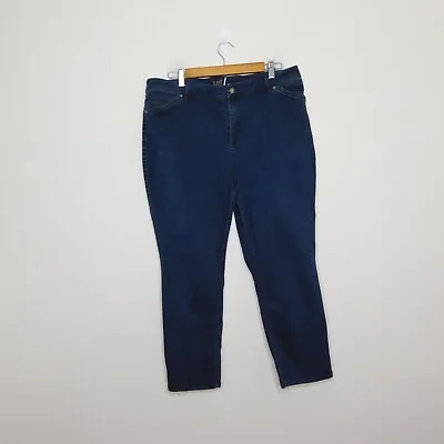 J Jill Tried And True Fit Apparel Stretch Denim Jeans Slim Ankle Pockets Size 16 • $21.97