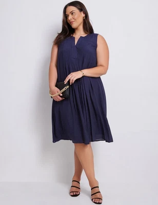 $20.34 • Buy Autograph Woven Short Sleeve Pintuck Dress Womens Plus Size Clothing  Dresses